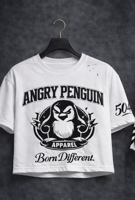 504 league women’s crop white t-shirt